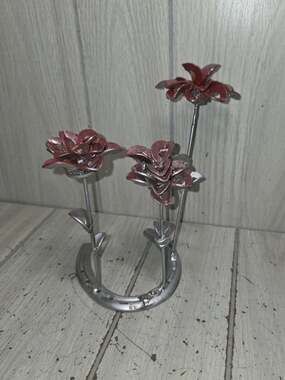 Metal Roses Welding Projects Welded Metal Flower Handcrafted Horseshoe Washers